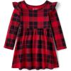 The Children’s Place Baby-Girls and Toddler Skater Dress, Long Sleeve(Black Red Flutter)