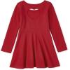 The Children’s Place Baby-Girls and Toddler Skater Dress, Long Sleeve(Classic Red)