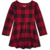The Children’s Place Baby-Girls and Toddler Skater Dress, Long Sleeve(Classic Red Bufflo Plaid Single)