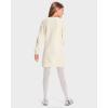 The Children’s Place Girls Puff Sleeve Dress, Long Sleeve(White Cable Knit)