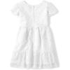 The Children’s Place Girls’ Short Sleeve Dressy Dress(White Lace)