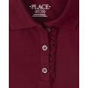 The Children’s Place Girls’ Short Sleeve Ruffle Pique Polo, 2 Pack(Rubine)