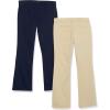 The Children’s Place Girls’ Uniform Bootcut Chino Pants(Sandy/Tidal 2 Pack)