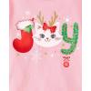 The Children’s Place Unisex-Child All Holidays,Birthdays Long Sleeve Graphic T-Shirts,2 Pack(Cat Hat/Joy)