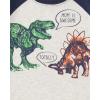 The Children’s Place baby boys Button Long Sleeve Top and Pants Snug Fit 100% Cotton 2 Piece Pajama Set(Dino Sketches)