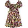 The Children’s Place girls Floral Smocked Babydoll Dress(Eucalyptus Leaf)