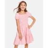 The Children’s Place girls Floral Smocked Babydoll Dress(Pink Gingham Puff Sleeve)