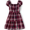 The Children’s Place,Short Sleeve Fashion Dress(Ruby Holiday Plaid)