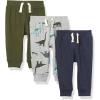 And Toddler Boy Active Striped Fleece Jogger Pants 2-pack(Tidal/Olive/Allover Dino)