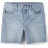 Denim Midi Shorts(Straight Leg Peony Wash)