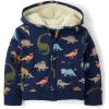 The Children’s Place And Toddler Long Sleeve, Sherpa Lined, Zip-front Hoodie Sweatshirt(Tidal Dinos)