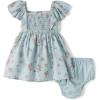 The Children’s Place Baby Girls’ and Newborn Short Sleeve Ruffle Dress(Dusky Blue)