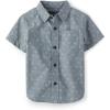 The Children’s Place Baby-Boys and Toddler Boys Poplin Short Sleeve Button Down Shirt(Chambray Horse Shoe)