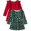 The Children’s Place Baby-Girls and Toddler Skater Dress, Long Sleeve(Candy/Red)