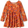 The Children’s Place Baby-Girls and Toddler Skater Dress, Long Sleeve(Witch Orange)