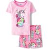 The Children’s Place Girls’ 100% Cotton Sleeve Top and Shorts 2 Piece Pajama Set(Unicorn Shake)