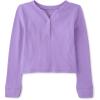The Children’s Place Girls Basic Long Sleeve Thermal Henley Tops(Purple)