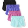 The Children’s Place Girls’ Knit Dolphin Shorts(Black/Purple/Pink/Aqua 4-pack)