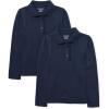 The Children’s Place Girls’ Multipack Long Sleeve Ruffle Pique Polos(Tidal 2-pack)