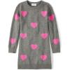 The Children’s Place Girls Puff Sleeve Dress, Long Sleeve(Grey Hearts)