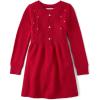 The Children’s Place Girls Puff Sleeve Dress, Long Sleeve(Red Pearl)