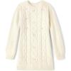 The Children’s Place Girls Puff Sleeve Dress, Long Sleeve(White Cable Knit)