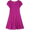 The Children’s Place Girls’ Short Sleeve Basic Skater Dress 2 Pack(Aurora Pink Single)