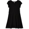 The Children’s Place Girls’ Short Sleeve Basic Skater Dress 2 Pack(Black Single)
