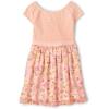 The Children’s Place Girls’ Short Sleeve Dressy Dress(Apricot Floral)