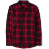 The Children’s Place Men’s Long Sleeve Flannel Button Up Shirt Buffalo Plaid(Red Birch Flannel – Dad)