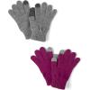 The Children’s Place Unisex Kids Winter Knit Stretchy Texting Kids Gloves(Grey/Pink 2-pack)