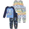 The Children’s Place baby boys Button Long Sleeve Top and Pants Snug Fit 100% Cotton 2 Piece Pajama Set(Construction 2 Pack)
