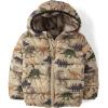 The Children’s Place baby-boys And Toddler Boys’ Medium Weight Wind-resistant, Water-resistant Puffer Jacket(Chinchilla Dinos)