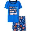 The Children’s Place boys Short Sleeve Top and Shorts Snug Fit 100% Cotton 2 Piece Pajama Set(Pixel Gaming)