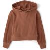 The Children’s Place girls Active Long Sleeve Plush Hooded Sweatshirt(Pecan Pie Ribbed)