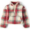 The Children’s Place girls Cozy Sherpa Quarter-zip Jacket(Hay Stack Plaid)