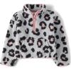 The Children’s Place girls Cozy Sherpa Quarter-zip Jacket(Silkworm Lepoard)