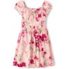 The Children’s Place girls Floral Smocked Babydoll Dress(Crystal Pink Floral)