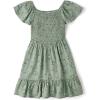 The Children’s Place girls Floral Smocked Babydoll Dress(Olive Floral)
