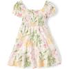 The Children’s Place girls Floral Smocked Babydoll Dress(Simply White Floral)