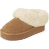 The Children’s Place girls Girls Indoor/Outdoor Comfy Slip on Platform Shoes, Faux Fur Lined(Tan)