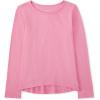 The Children’s Place girls High Low Basic Layering Tee(Bright Pink)