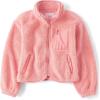 The Children’s Place girls Long Sleeve Sherpa Fleece Full Zip Jacket(Pink Kiss)
