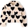 The Children’s Place girls Long Sleeve Snap Front Faux Fur Coat(Frappe Hearts)