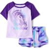 The Children’s Place girls Short Sleeve Top and Shorts,2 Piece Pajama Set(Magical Unicorn)