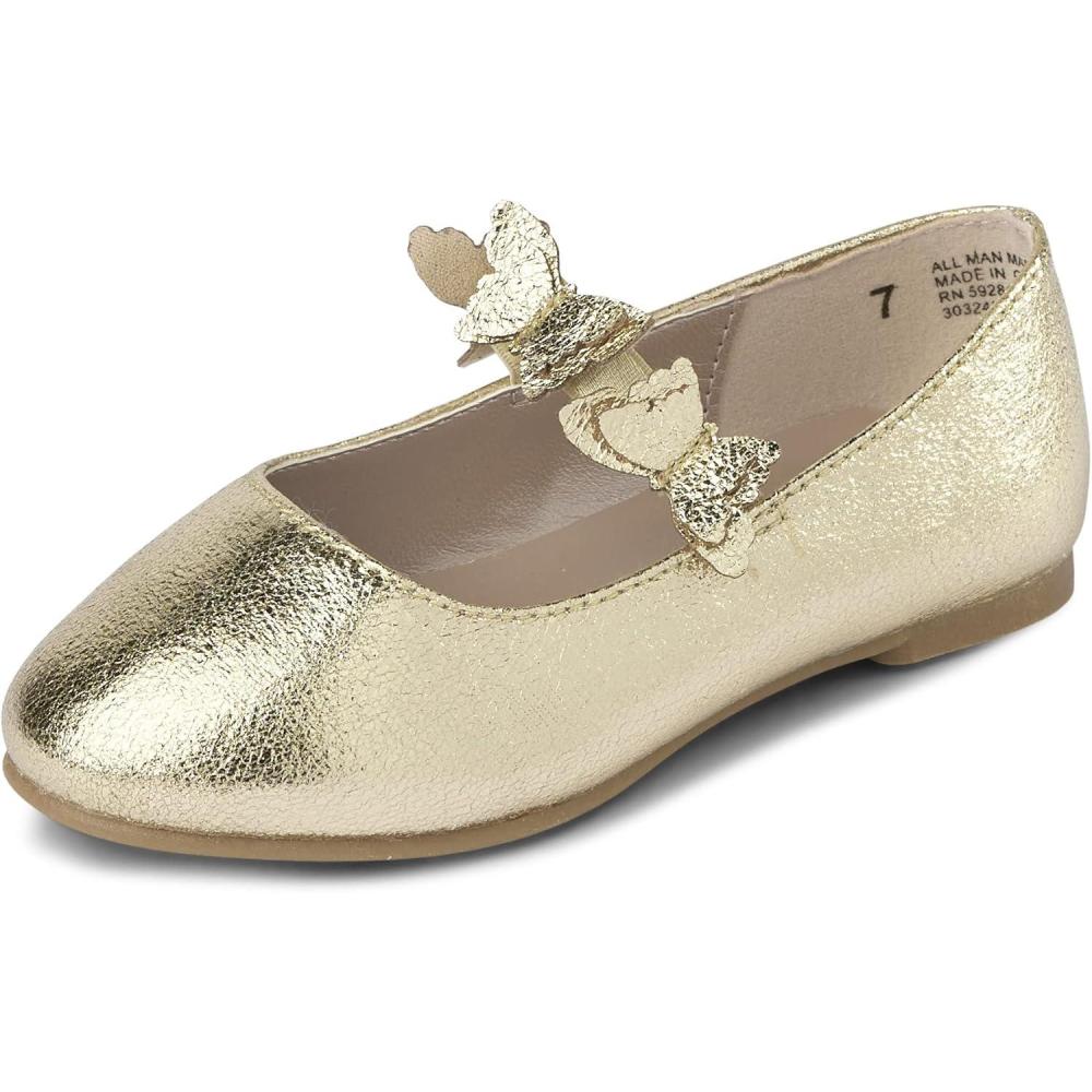 imageThe ChildrenS Place BabyGirls And Toddler Closed Toe Ballet FlatsMetallic Gold