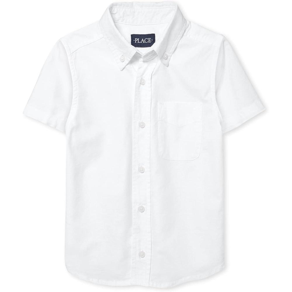 imageThe ChildrenS Place Boys Short Sleeve Oxford ShirtWhite