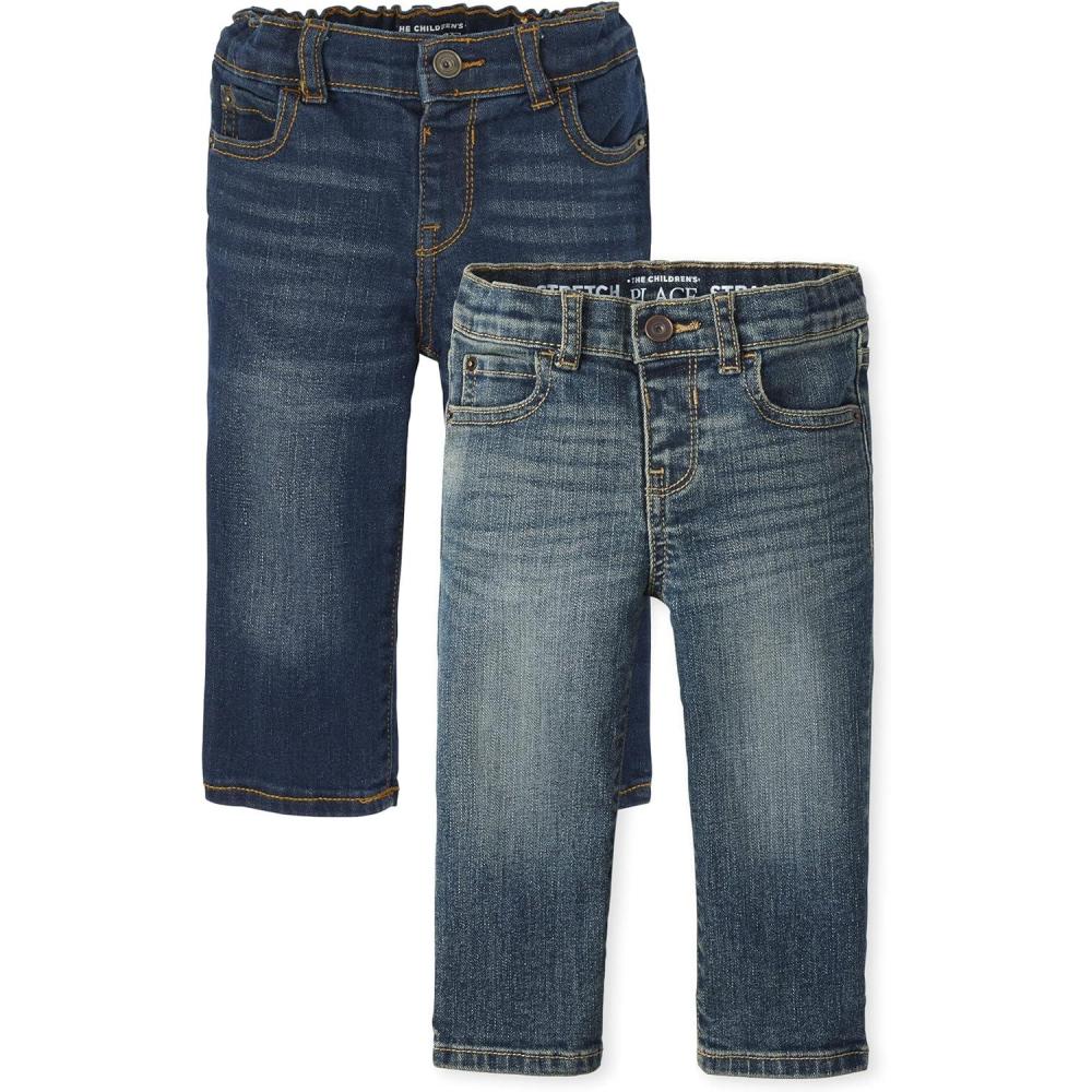 imageThe Childrens Place Baby Boys Straight Leg JeansAged Indigo 2pack