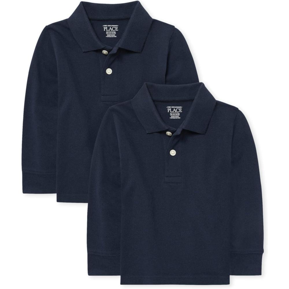 imageThe Childrens Place Baby Boys Uniform Pique Polo 2 PackNautico 2pack