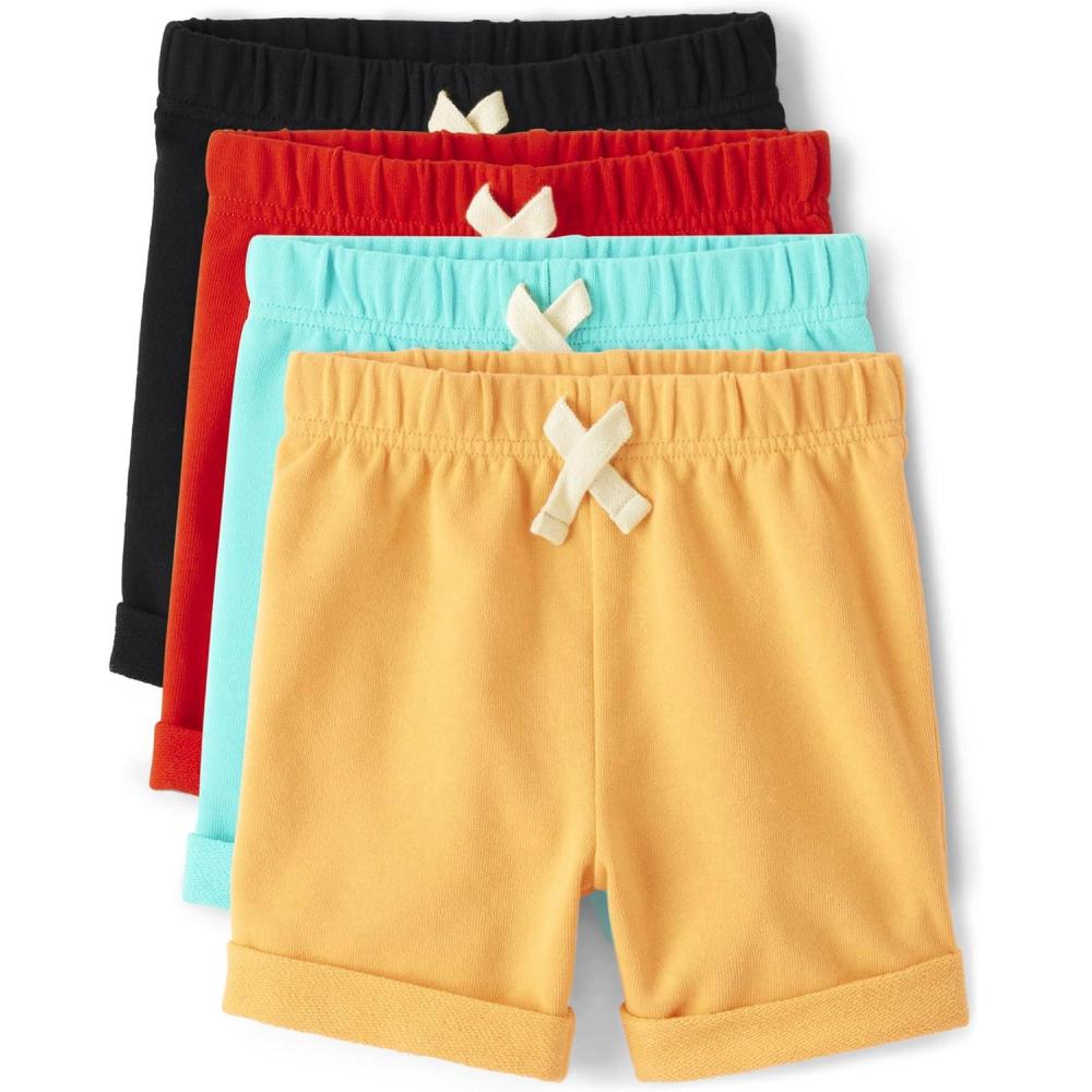 imageThe Childrens Place Baby Boys and Toddler Active Knit ShortsMulti Color 4pack
